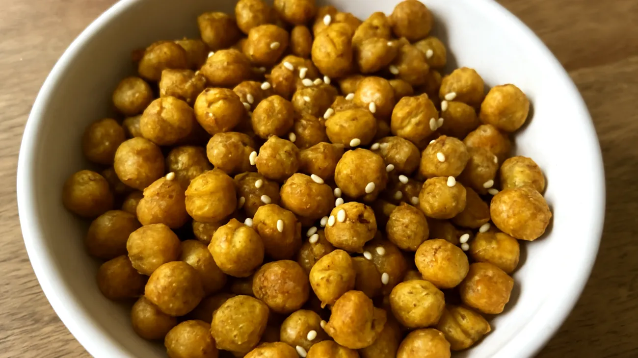Geröstete Kichererbsen mit Kurkuma und Sesam"