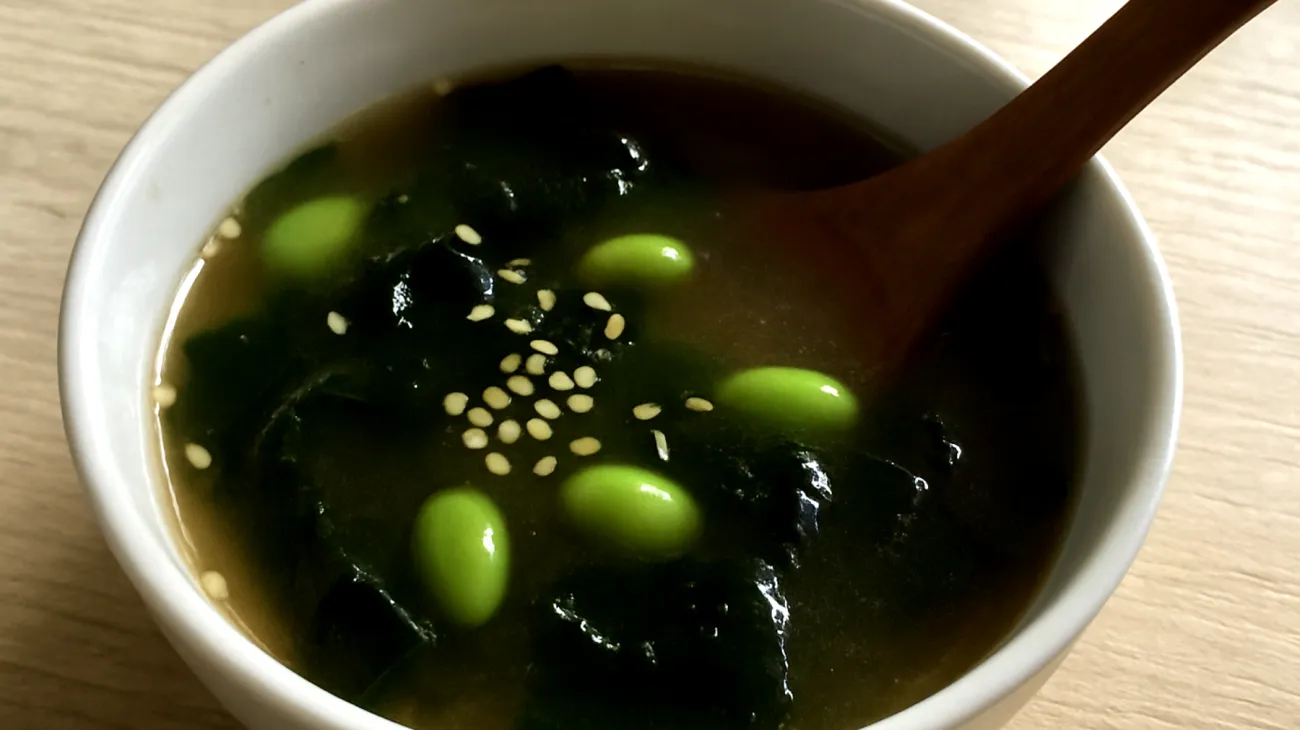 Miso-Algen-Suppe mit Edamame und Sesam"
