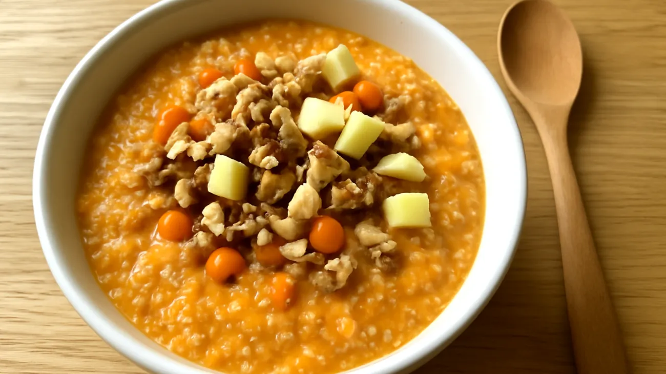 Sanddornbeeren-Quinoa-Porridge mit Walnüssen und Ingwer"